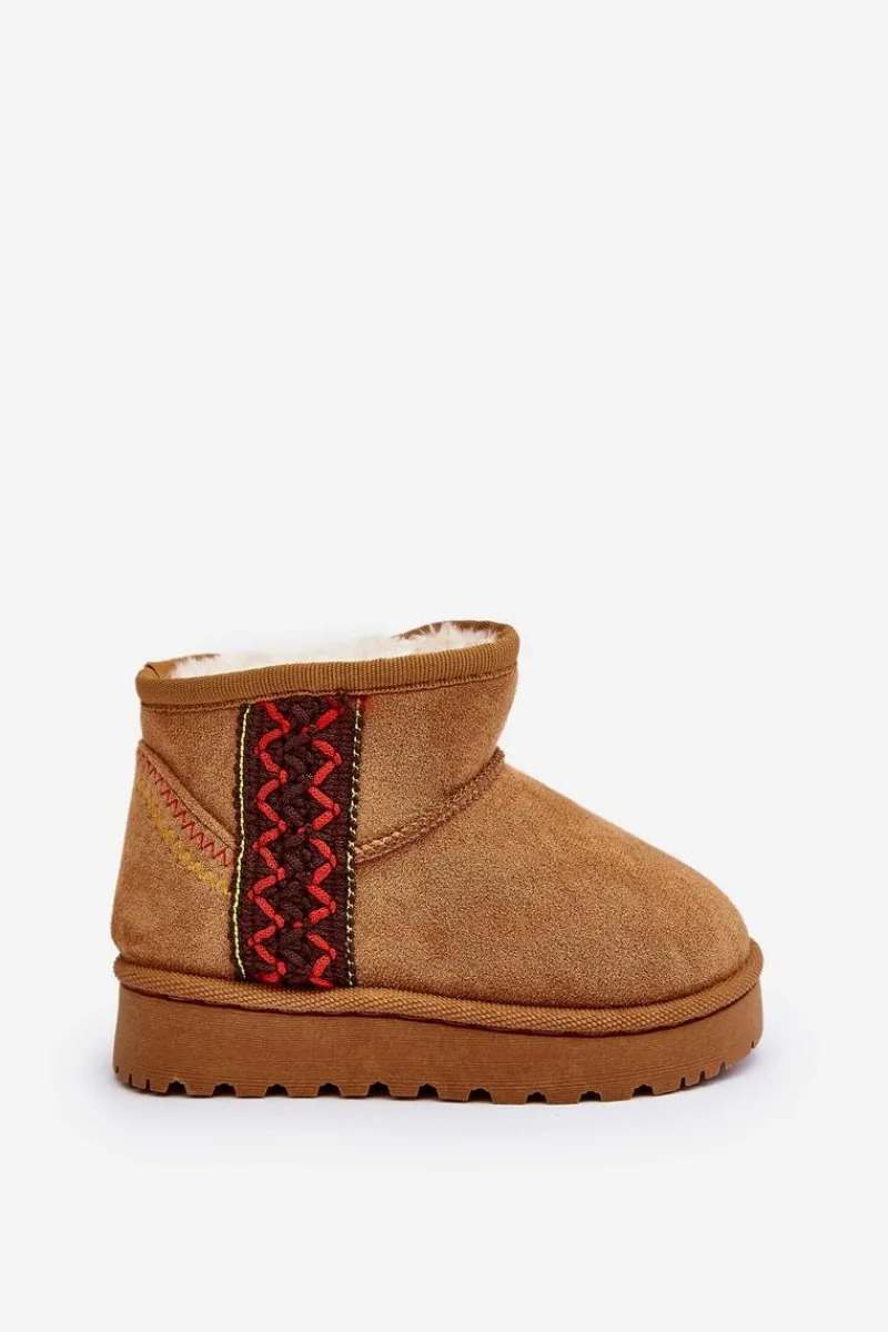 Dziewczęce|Dziewczęce>Boto Śniegowce Botki Ocieplane Dziecięce Camel Leonora Brązowy