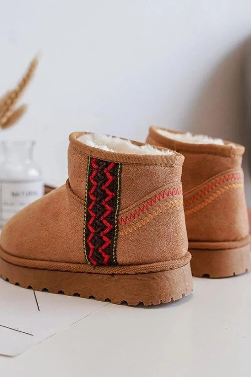 Dziewczęce|Dziewczęce>Boto Śniegowce Botki Ocieplane Dziecięce Camel Leonora Brązowy