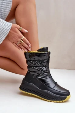 Outlet Śniegowce Damskie Big Star OO274A395 Czarne Damskie Śniegowce Damskie