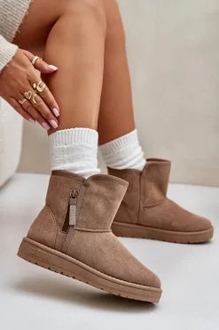 Sale Śniegowce Damskie Big Star OO274A165 Beżowe Damskie Śniegowce Damskie