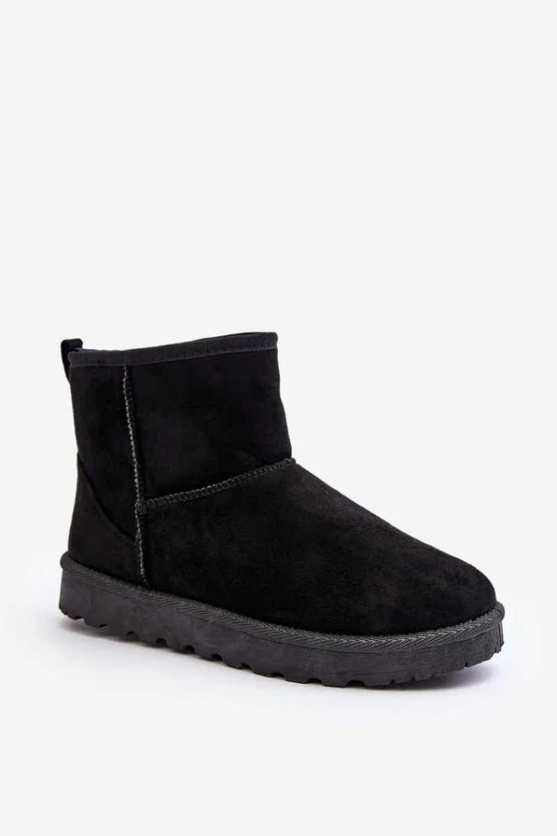 Boto Śniegowce Damskie Eko Zamszowe Czarne Enranta