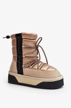 Discount D.Franklin Śniegowce Damskie Na Grubej Podeszwie Wegańskie DFSH371006 Beżowe Beżowy