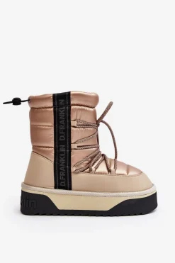 Discount D.Franklin Śniegowce Damskie Na Grubej Podeszwie Wegańskie DFSH371006 Beżowe Beżowy