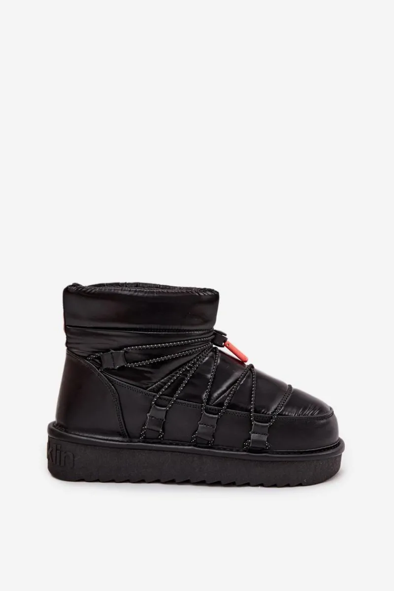 Śniegowce Damskie>D.Franklin Śniegowce Damskie Na Platformie DFSH370020 Czarne