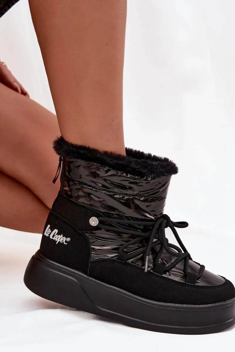 Best Lee Cooper Śniegowce Damskie Na Platformie LCJ-25-03-3814 Czarne Czarny