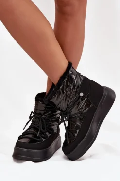 Best Lee Cooper Śniegowce Damskie Na Platformie LCJ-25-03-3814 Czarne Czarny