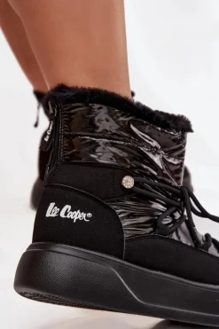 Best Lee Cooper Śniegowce Damskie Na Platformie LCJ-25-03-3814 Czarne Czarny