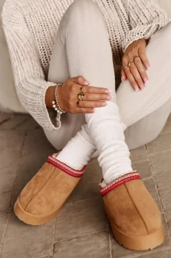 Sale Boto Śniegowce Damskie Na Platformie Ocieplane Futerkiem Camel Remenia