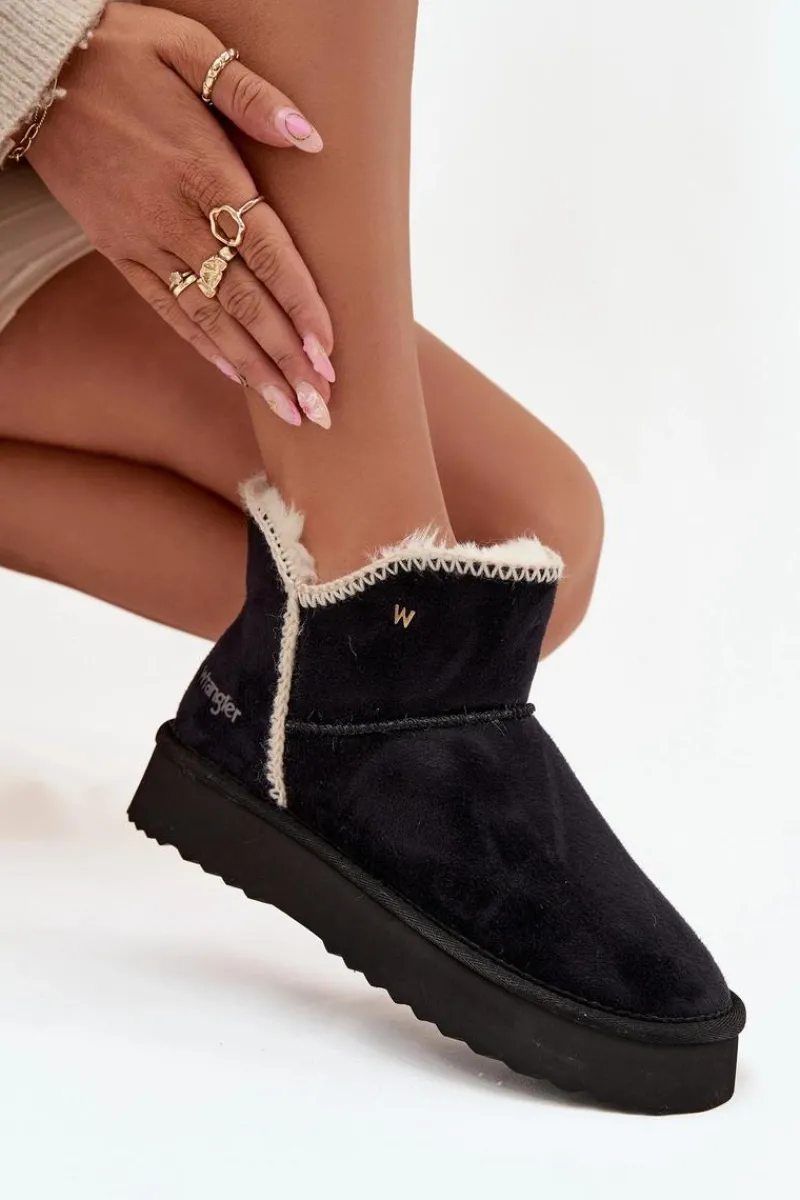 Śniegowce Damskie>Wrangler Śniegowce Damskie Na Platformie 20253093.25Y Czarne Czarny