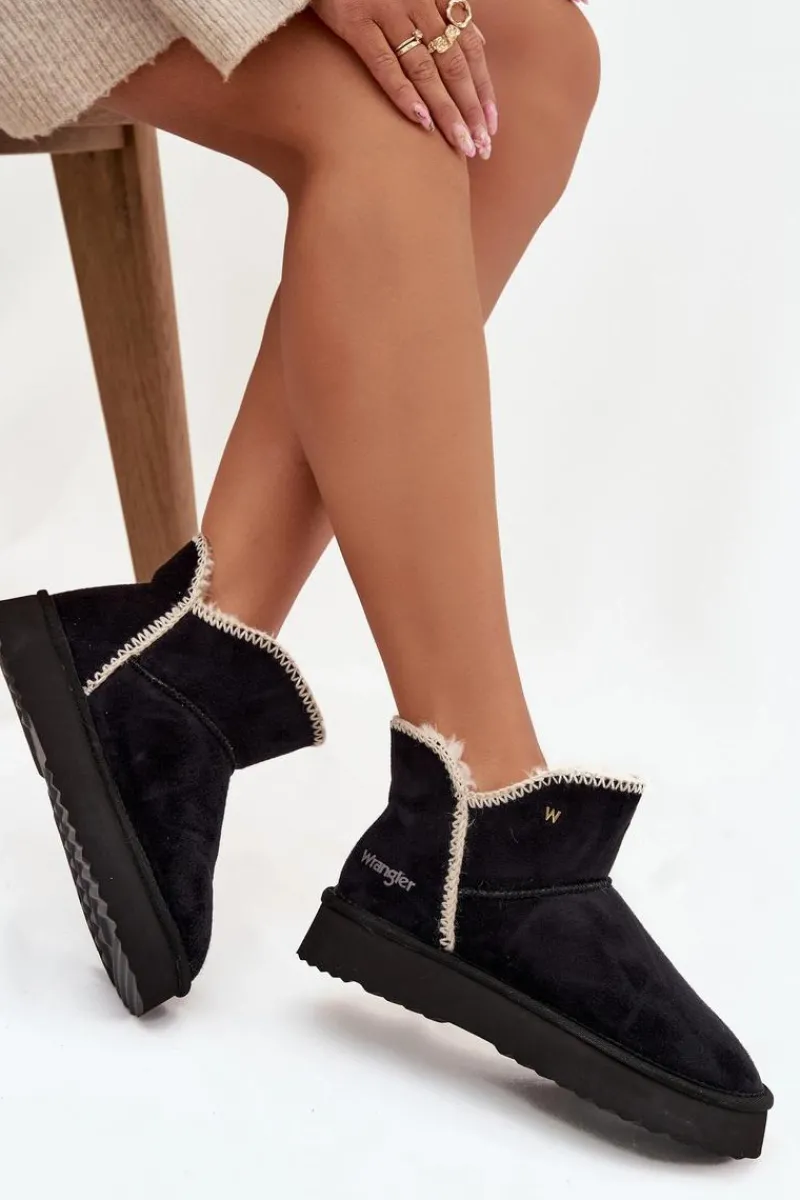 Śniegowce Damskie>Wrangler Śniegowce Damskie Na Platformie 20253093.25Y Czarne Czarny