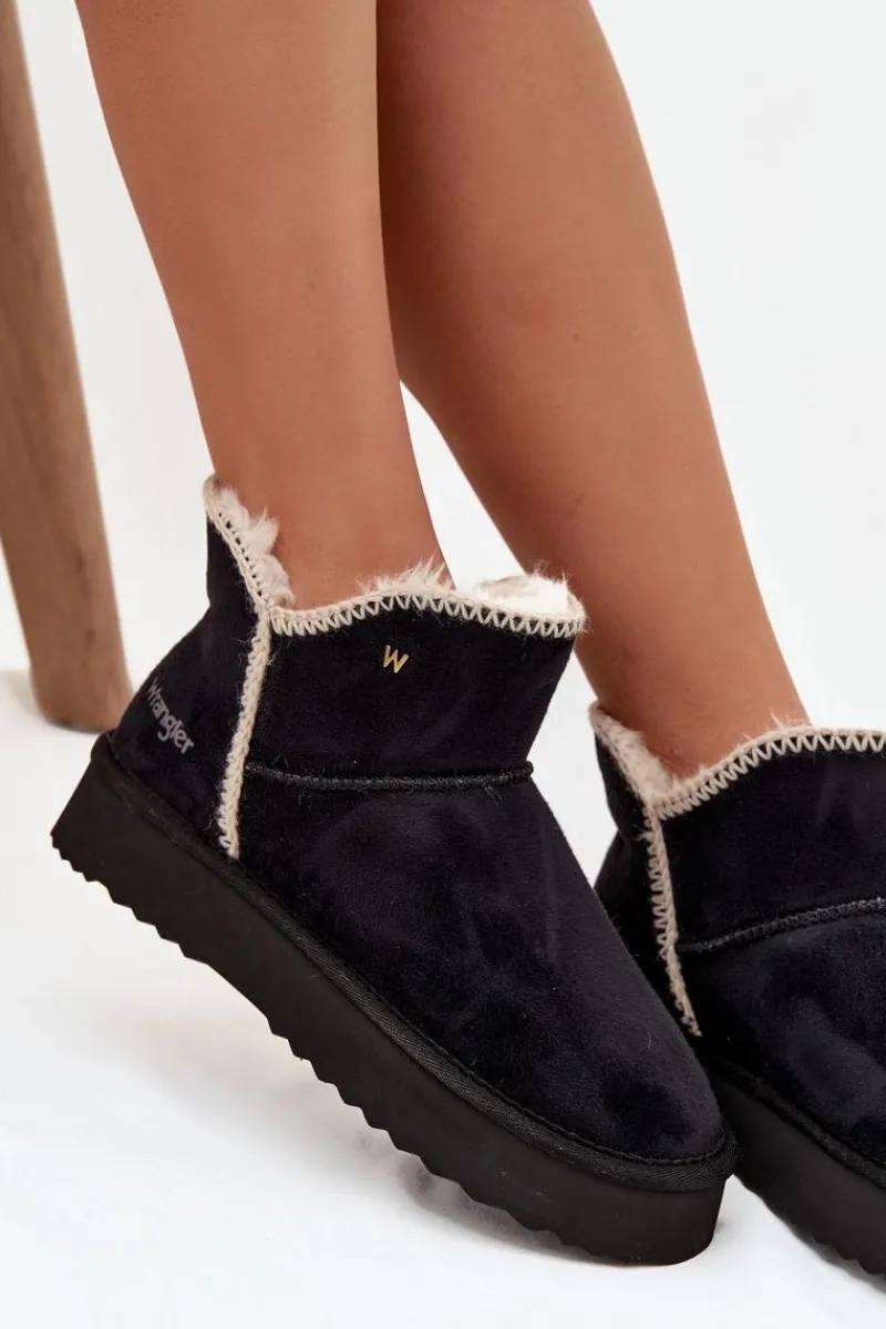 Śniegowce Damskie>Wrangler Śniegowce Damskie Na Platformie 20253093.25Y Czarne Czarny