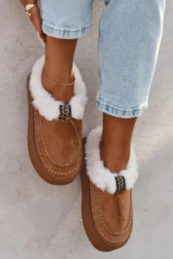 Discount Śniegowce Damskie Na Platformie Z Futerkiem I Przeszyciami Camel Kellina Damskie Śniegowce Damskie|Kapcie Klasyczne