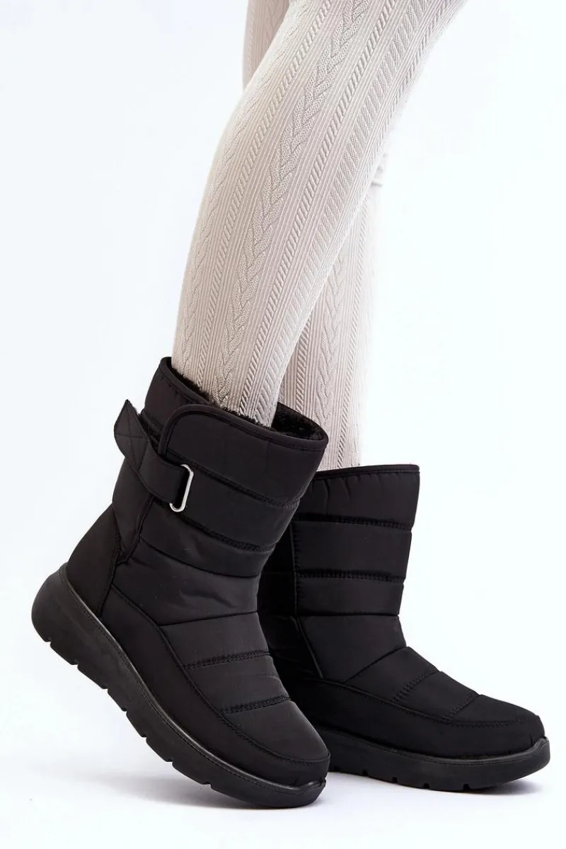 Sale Śniegowce Damskie Na Rzep Ocieplane Czarne Jawora Damskie Śniegowce Damskie