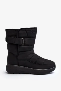 Sale Śniegowce Damskie Na Rzep Ocieplane Czarne Jawora Damskie Śniegowce Damskie