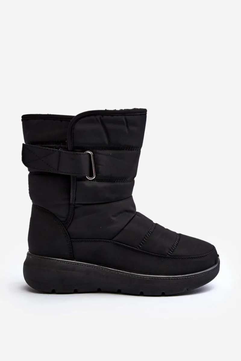 Sale Śniegowce Damskie Na Rzep Ocieplane Czarne Jawora Damskie Śniegowce Damskie