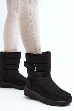 Sale Śniegowce Damskie Na Rzep Ocieplane Czarne Jawora Damskie Śniegowce Damskie