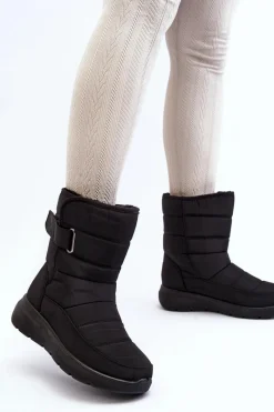 Sale Śniegowce Damskie Na Rzep Ocieplane Czarne Jawora Damskie Śniegowce Damskie