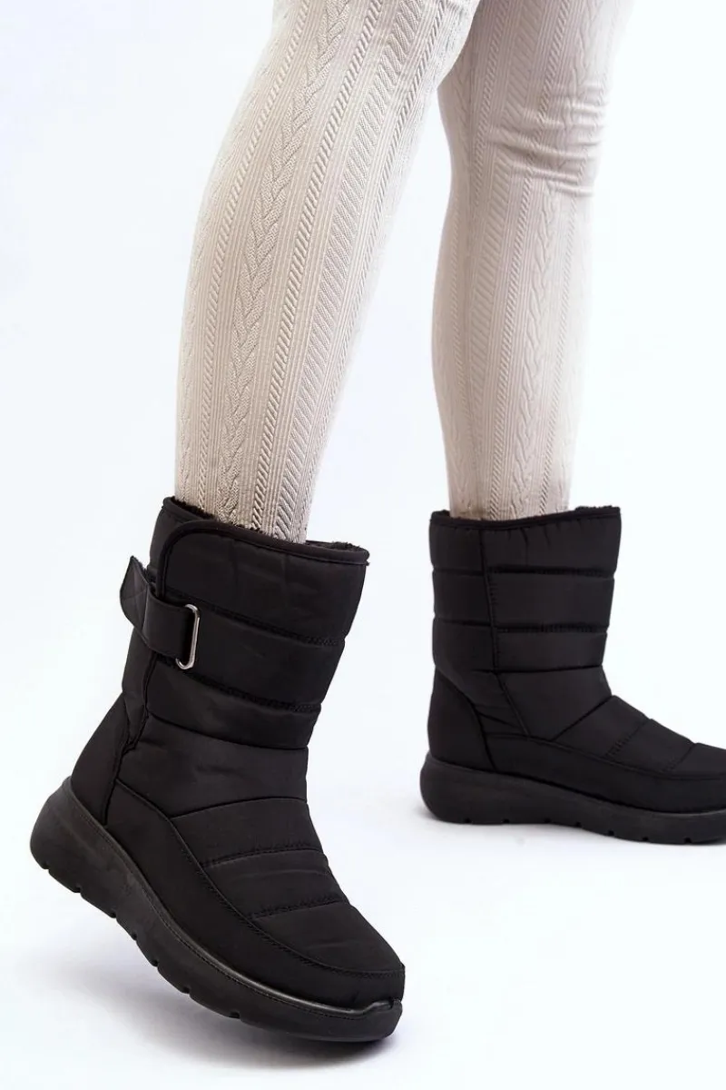 Sale Śniegowce Damskie Na Rzep Ocieplane Czarne Jawora Damskie Śniegowce Damskie