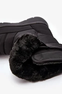 Sale Śniegowce Damskie Na Rzep Ocieplane Czarne Jawora Damskie Śniegowce Damskie