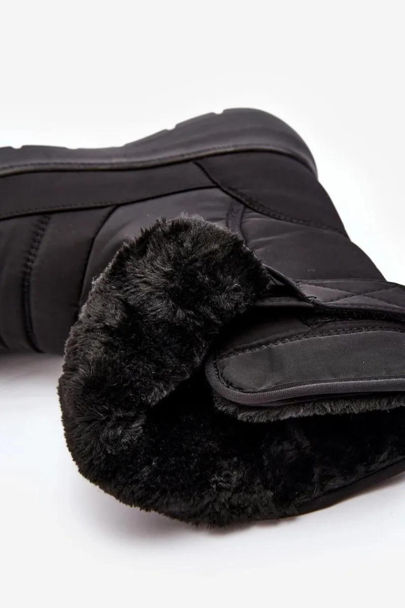 Sale Śniegowce Damskie Na Rzep Ocieplane Czarne Jawora Damskie Śniegowce Damskie