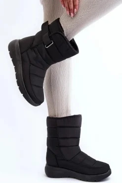 Sale Śniegowce Damskie Na Rzep Ocieplane Czarne Jawora Damskie Śniegowce Damskie