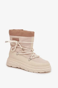 Clearance Lee Cooper Śniegowce Damskie Na Zamek LCJ-25-44-3931 Beżowe Beżowy