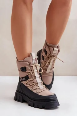 Śniegowce Damskie|Czarne Botki></noscript>Lee Cooper Śniegowce Damskie Na Zamek LCJ-24-47-3143 Beżowe Beżowy