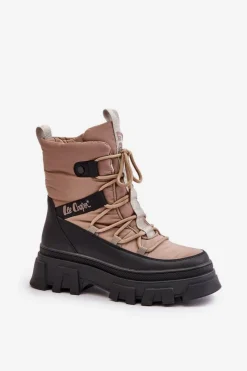 Śniegowce Damskie|Czarne Botki></noscript>Lee Cooper Śniegowce Damskie Na Zamek LCJ-24-47-3143 Beżowe Beżowy
