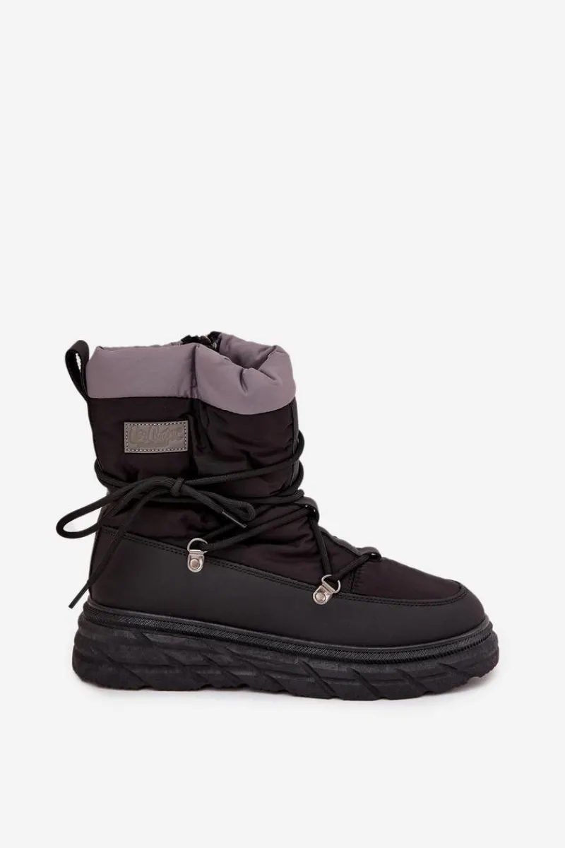 Hot Śniegowce Damskie Na Zamek LCJ-25-44-3930 Czarne Damskie Śniegowce Damskie