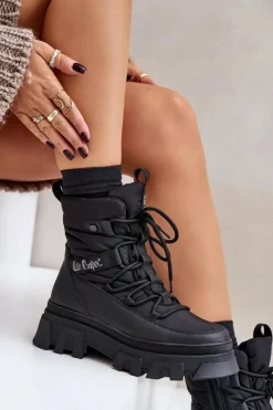 Best Lee Cooper Śniegowce Damskie Na Zamek LCJ-24-47-3144 Czarne Czarny