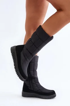 Śniegowce Damskie|Kozaki Płaskie></noscript>Boto Śniegowce Damskie Na Zamek Progress PROGJ-24-144 Czarne