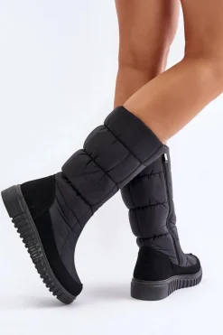 Śniegowce Damskie|Kozaki Płaskie></noscript>Boto Śniegowce Damskie Na Zamek Progress PROGJ-24-144 Czarne