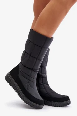 Śniegowce Damskie|Kozaki Płaskie></noscript>Boto Śniegowce Damskie Na Zamek Progress PROGJ-24-144 Czarne
