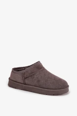 Śniegowce Damskie></noscript>Boto Śniegowce Damskie Ocieplane Futerkiem Ciemnoszare Serenne Szary