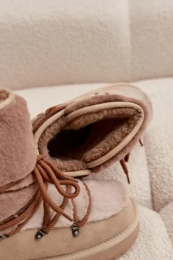 Discount D.Franklin Śniegowce Damskie Z Futerkiem DFSH370012 Beżowe Beżowy