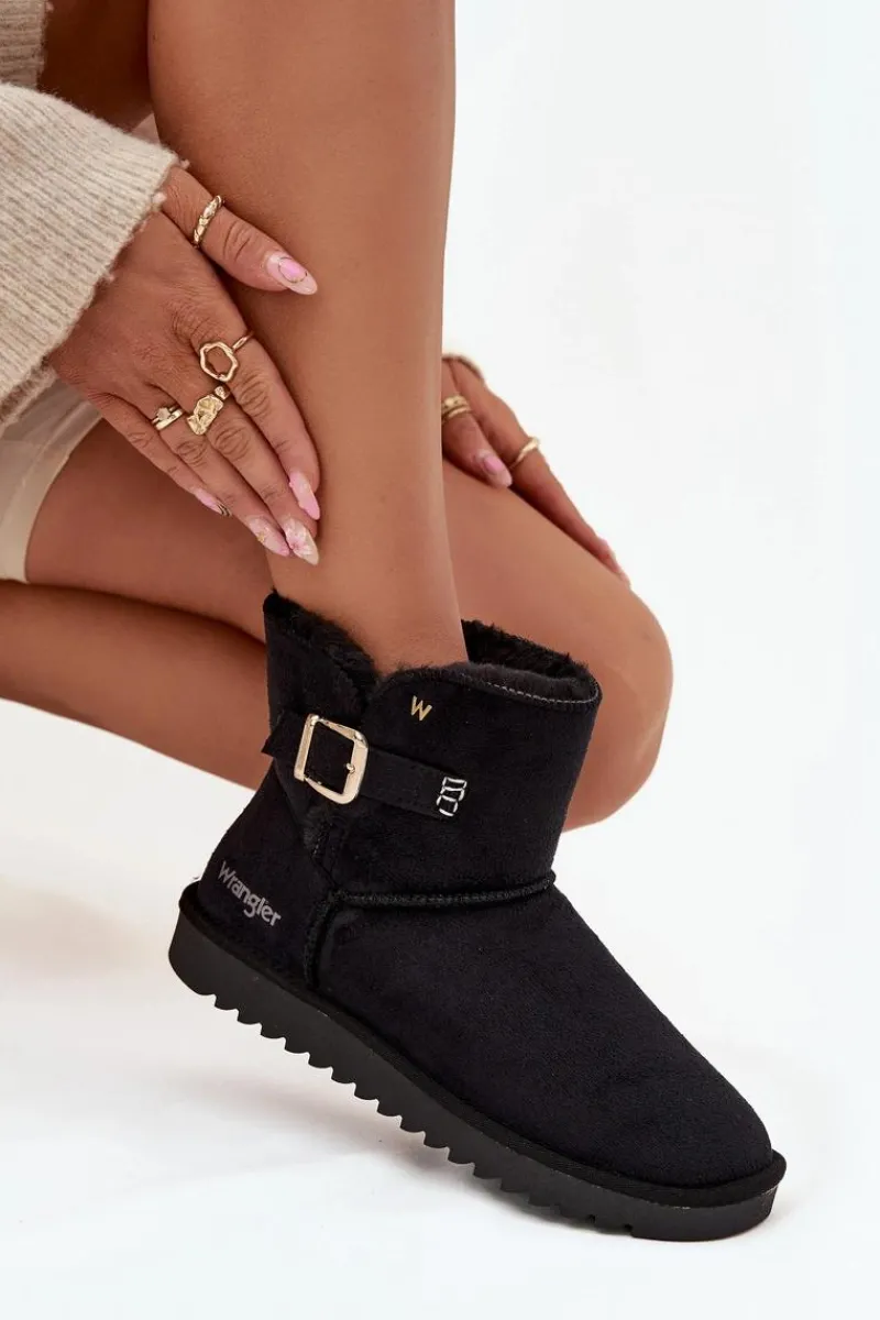 New Wrangler Śniegowce Damskie Z Klamrą 20253091.25Y Czarne Czarny