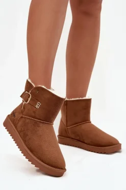 Best Śniegowce Damskie Z Klamrą 20253091.37B Camel Damskie Śniegowce Damskie