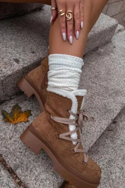 Clearance Śniegowce Damskie Z Kożuszkiem Camel Irmara Damskie Śniegowce Damskie