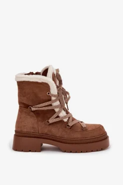 Clearance Śniegowce Damskie Z Kożuszkiem Camel Irmara Damskie Śniegowce Damskie