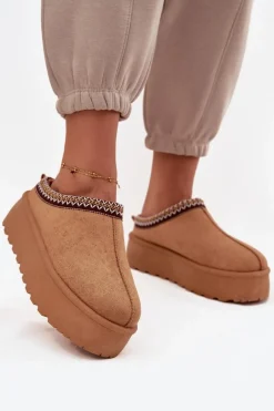 Sale Śniegowce Damskie Z Ozdobnym Haftem Camel Jenira Damskie Śniegowce Damskie