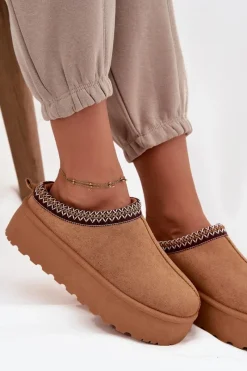 Sale Śniegowce Damskie Z Ozdobnym Haftem Camel Jenira Damskie Śniegowce Damskie