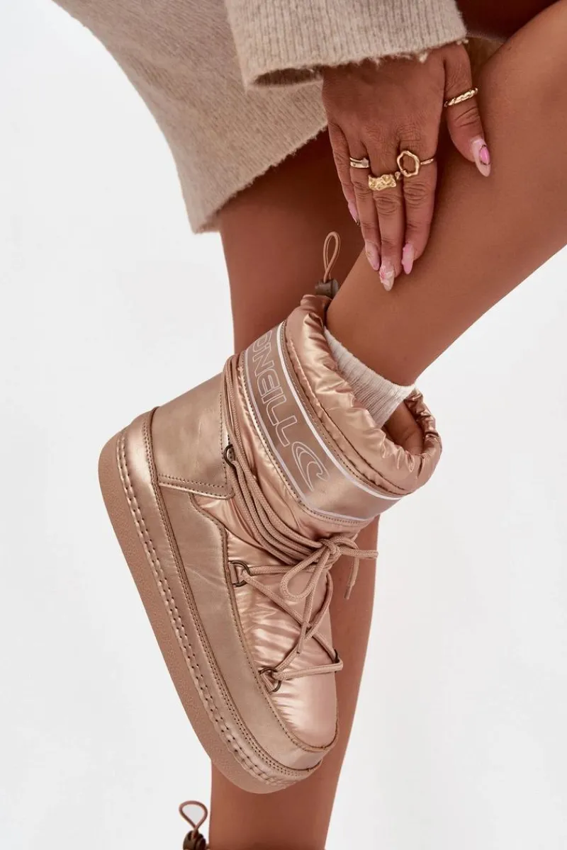 Śniegowce Damskie>O'Neill Śniegowce Damskie Z Wiązaniem LISA WOMEN HIGH 90253012.99U Złote Złoty