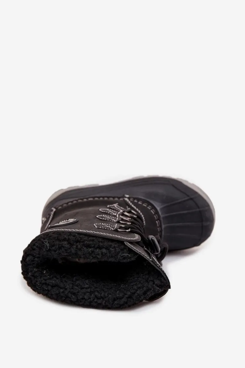 New Śniegowce Dziecięce Chłopięce LCJ-25-44-3943K Czarne Dzieci Chłopięce