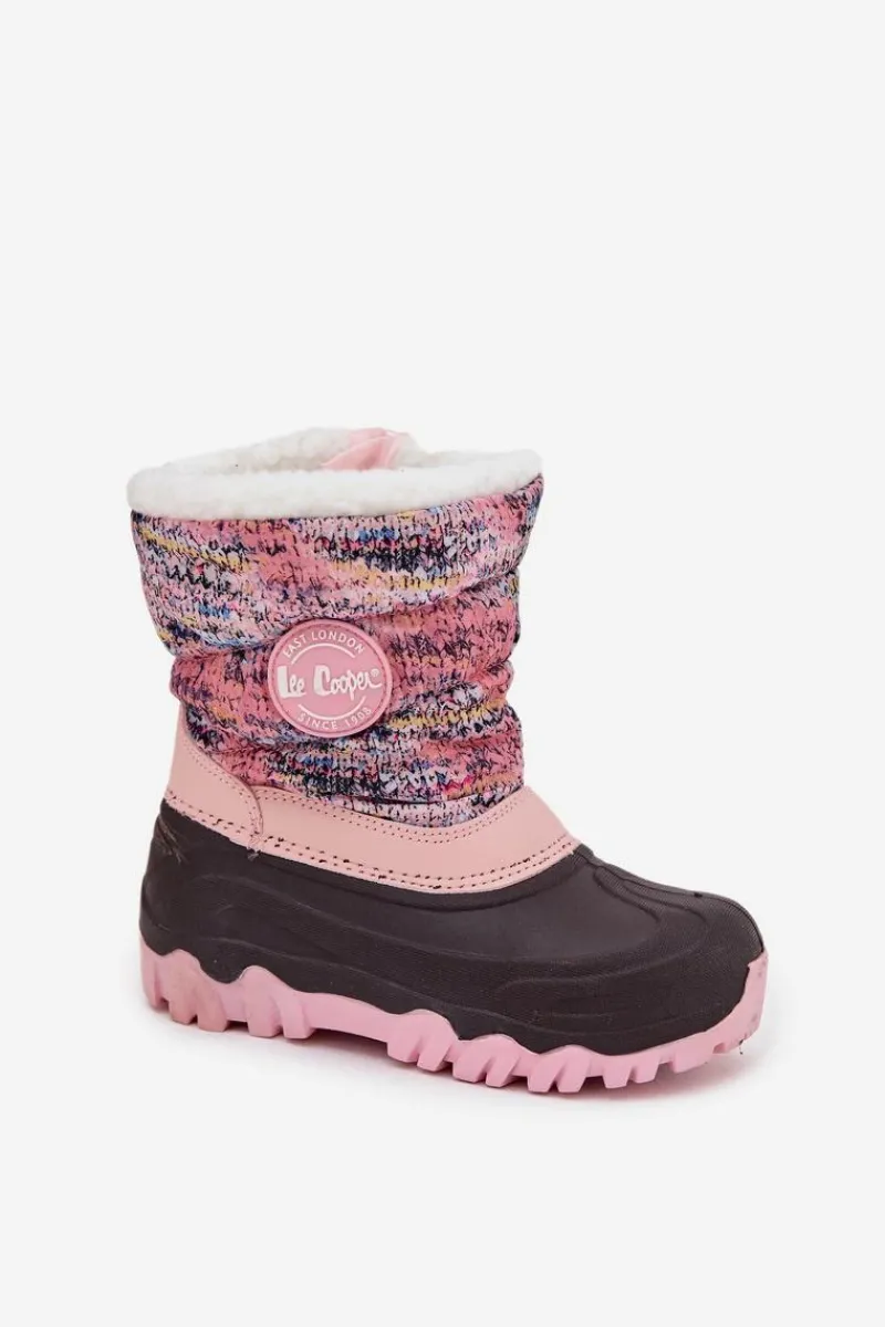 Hot Śniegowce Dziecięce Dziewczęce Na Zamek LCJ-25-10-3770 Różowe Dzieci Dziewczęce