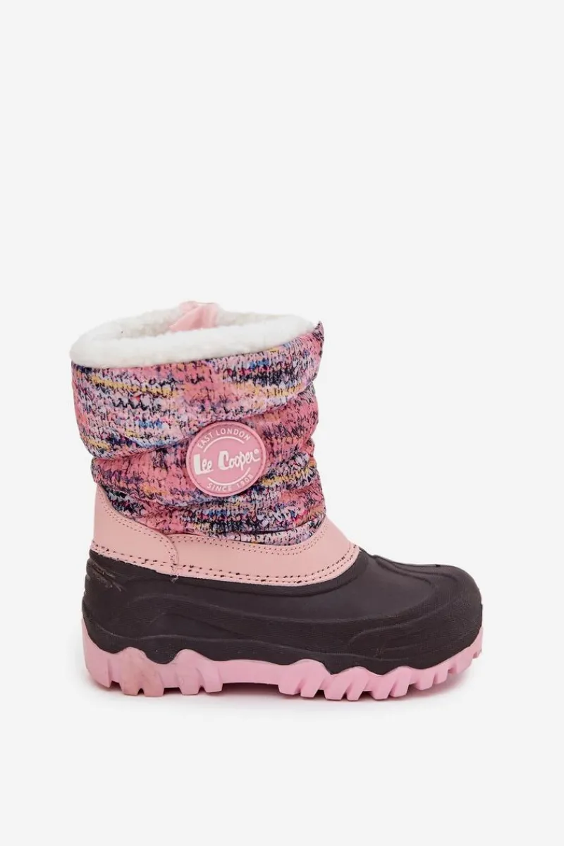 Hot Śniegowce Dziecięce Dziewczęce Na Zamek LCJ-25-10-3770 Różowe Dzieci Dziewczęce