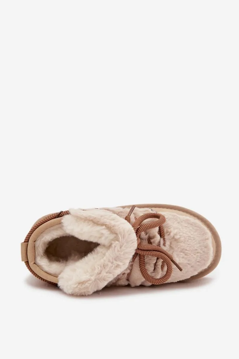 Dziewczęce|Dziewczęce>D.Franklin Śniegowce Dziecięce Młodzieżowe Z Futerkiem DFSH370011 Beżowe Beżowy