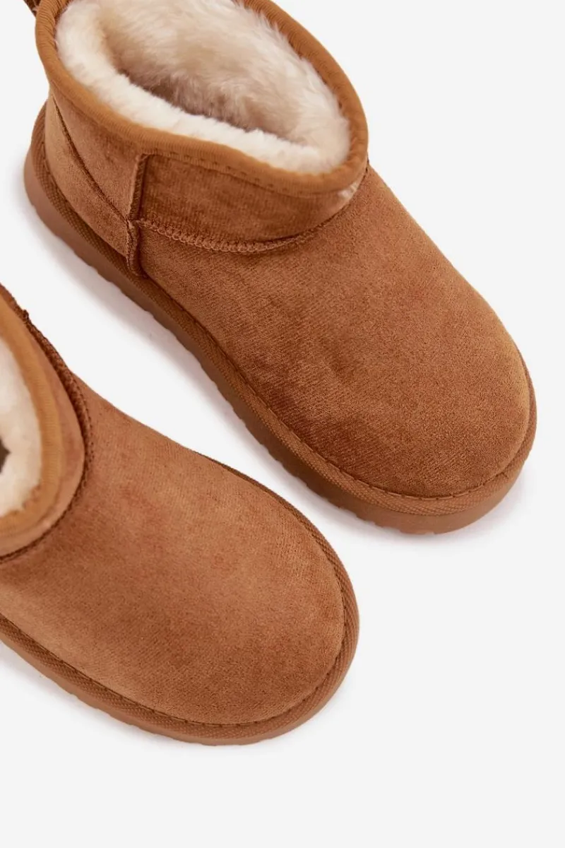 Dziewczęce|Dziewczęce>Boto Śniegowce Dziecięce Młodzieżowe Ocieplane Futerkiem Camel Mireya Brązowy