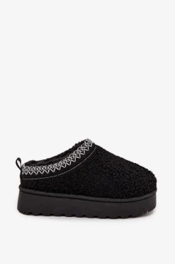 Sale Śniegowce Dziecięce Młodzieżowe Z Futerkiem Typu Baranek Czarne Selathiel Dzieci Dziewczęce|Dziewczęce