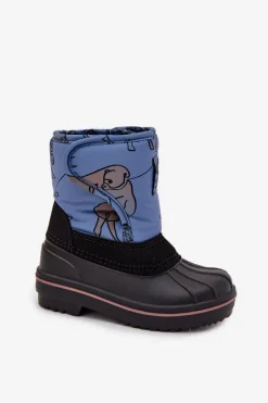 Chłopięce>Lee Cooper Śniegowce Dziecięce Na Rzep LCJ-25-10-3774 Niebieskie