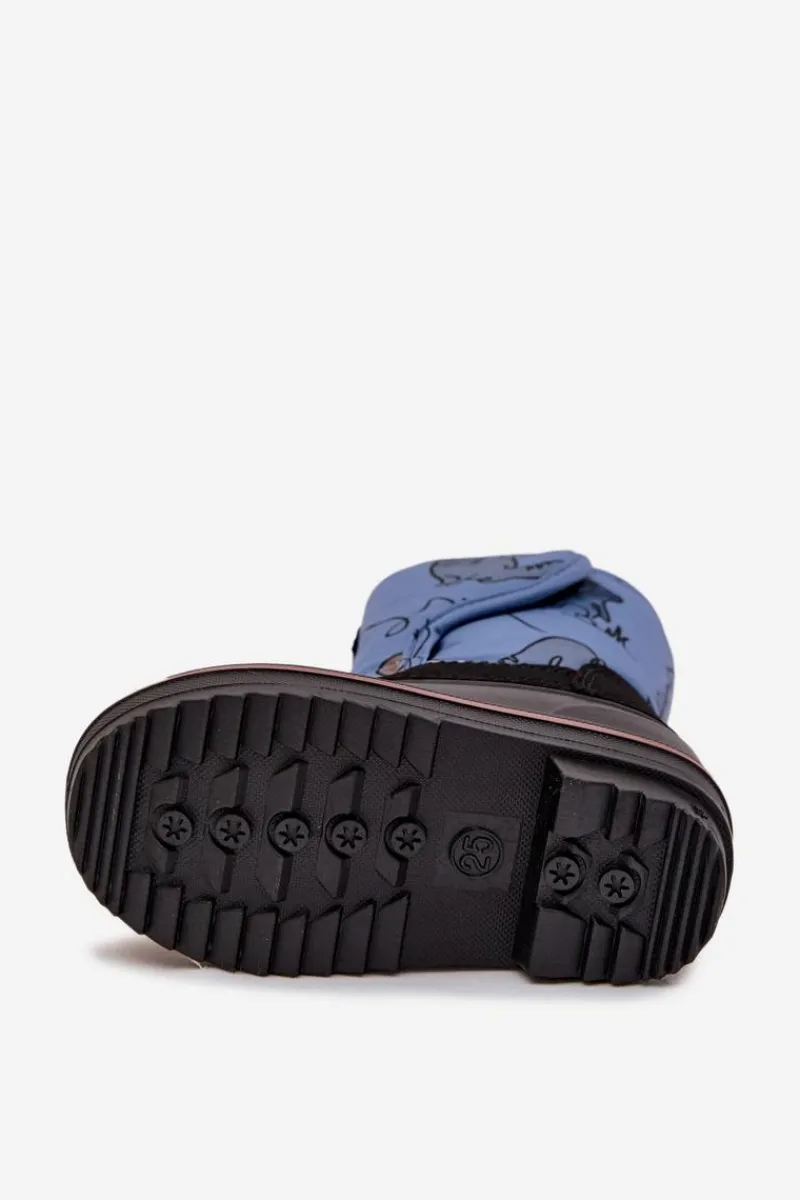 Chłopięce>Lee Cooper Śniegowce Dziecięce Na Rzep LCJ-25-10-3774 Niebieskie